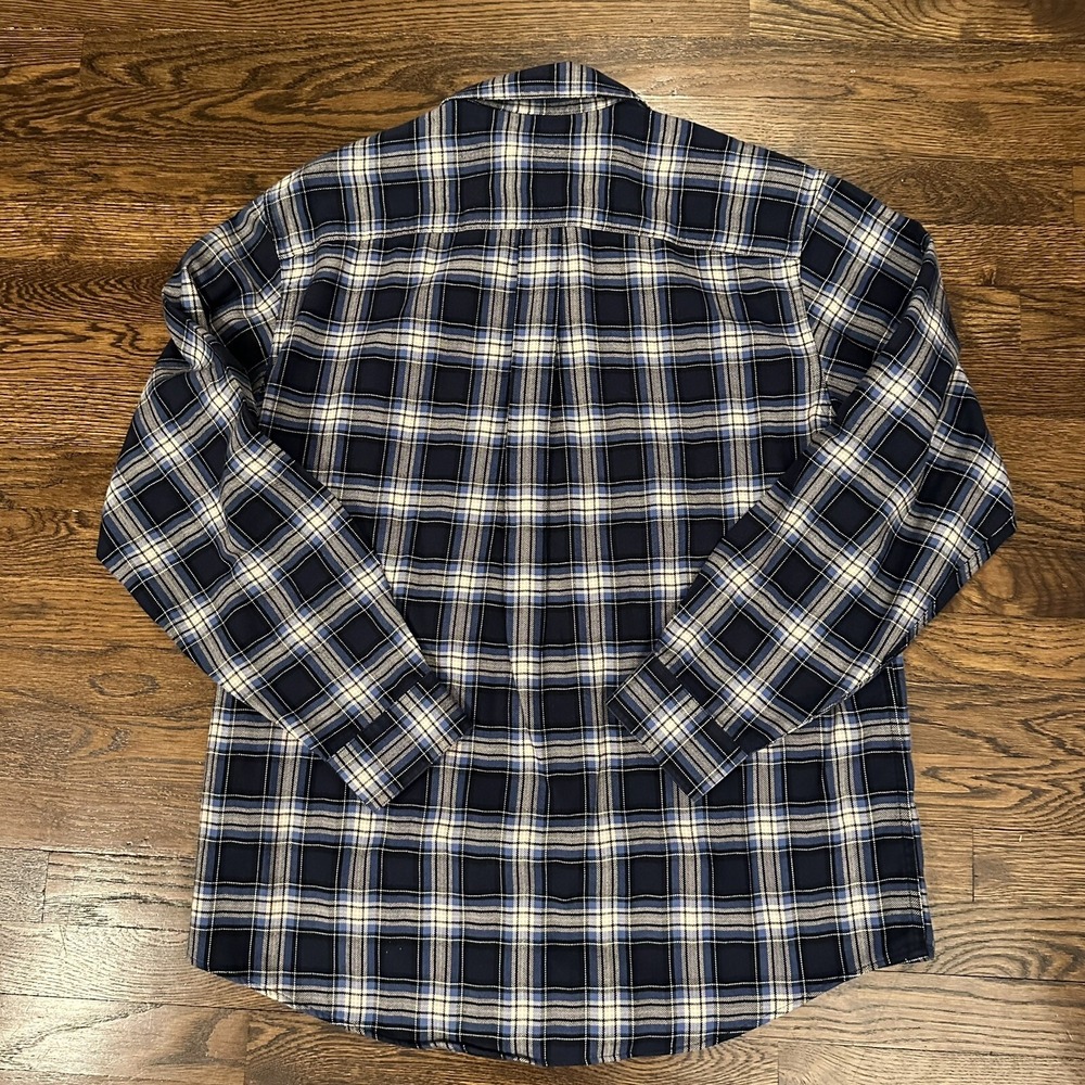 L.L. Bean Flannel Shirt‎ Mens M Blue Plaid Traditional Fit Button Down LS - Picture 5 of 5